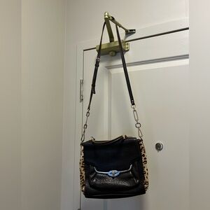 Coach Leopard Print Leather Shoulder Bag